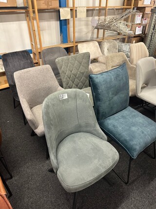 6x Eetkamerstoelen, licht blauw
